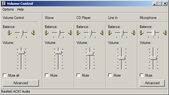 Windows Sound Mixer Program
